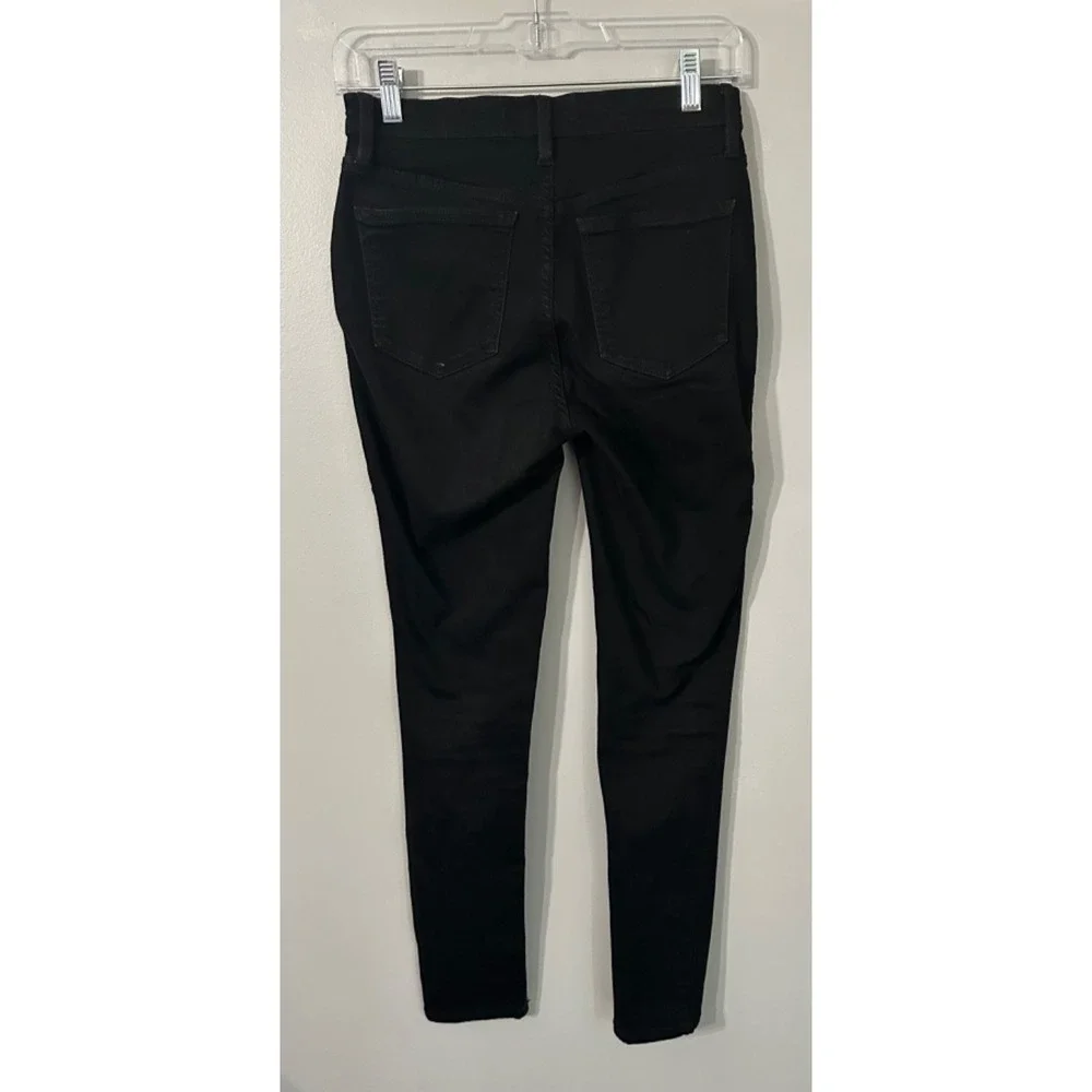 Free People Black Stretch Skinny Slim Jeans mid Rise Dark Wash Size 28‎